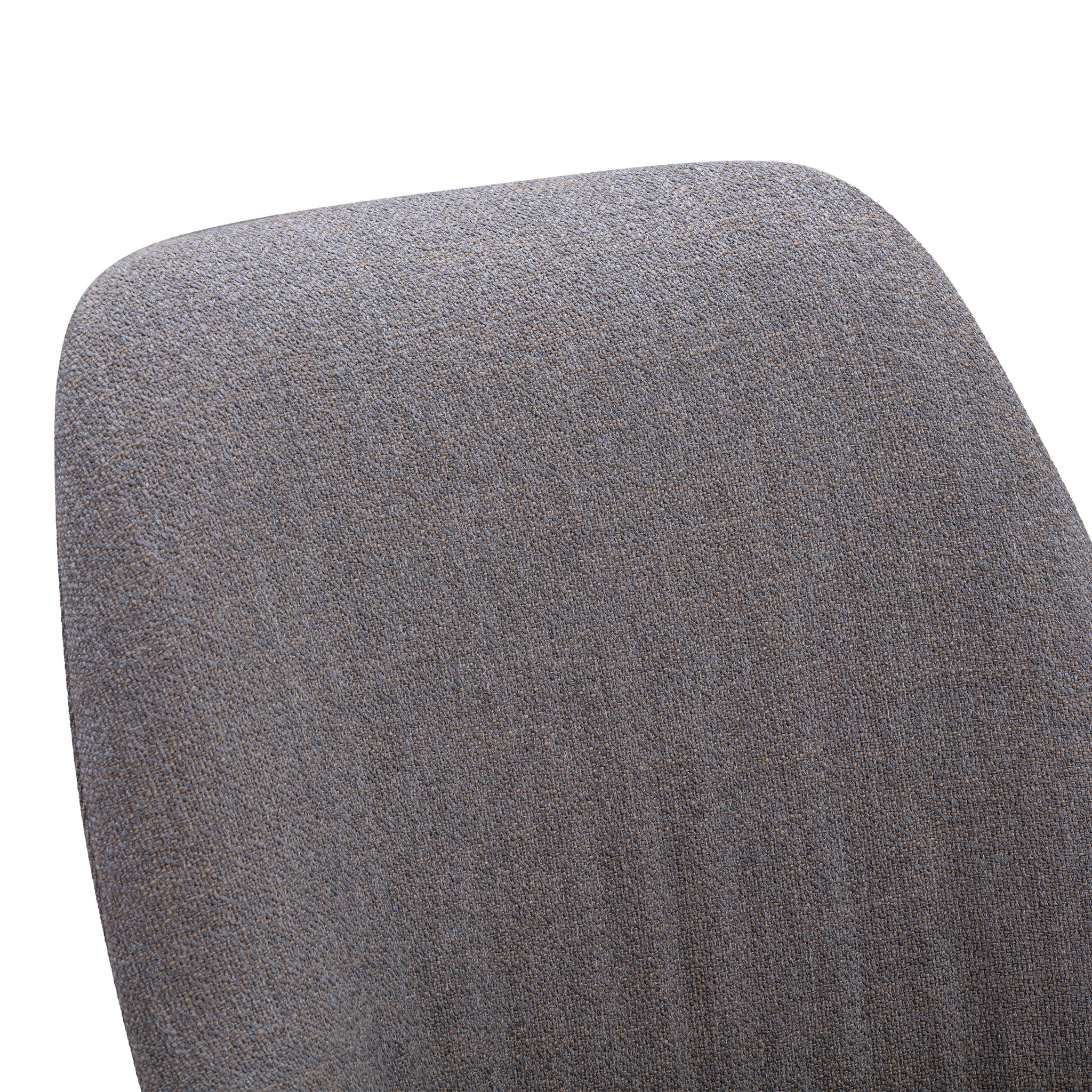 Chaise de salle à manger contemporaine en acier rembourré avec accoudoirs bas et dossier inclinable