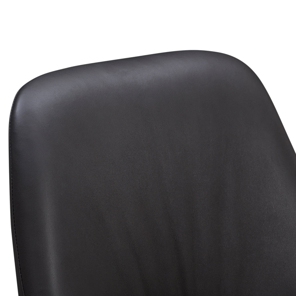 Chaise de salle à manger contemporaine en acier rembourré avec accoudoirs bas et dossier inclinable