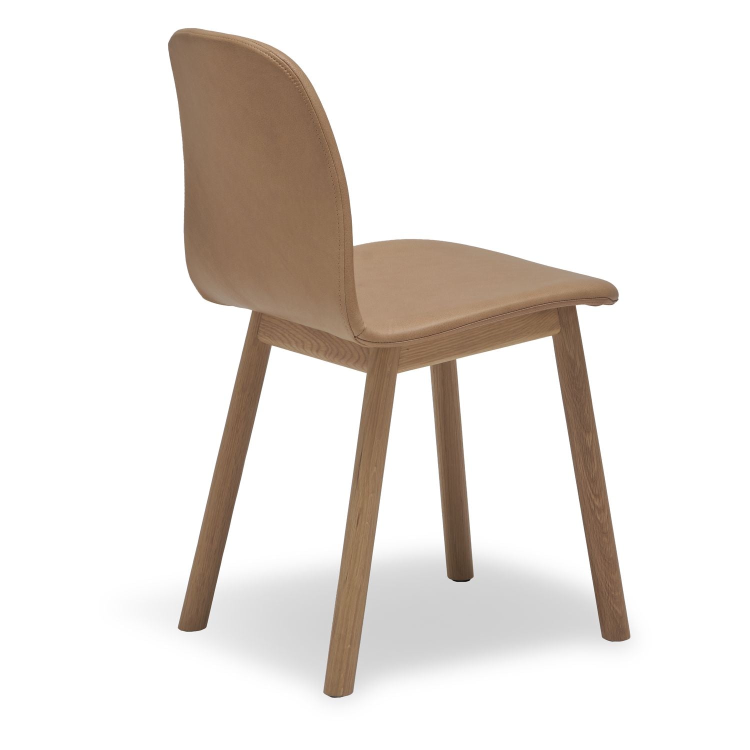 Chaise de salle à manger scandinave en contreplaqué et chêne avec coque ergonomique sinueuse