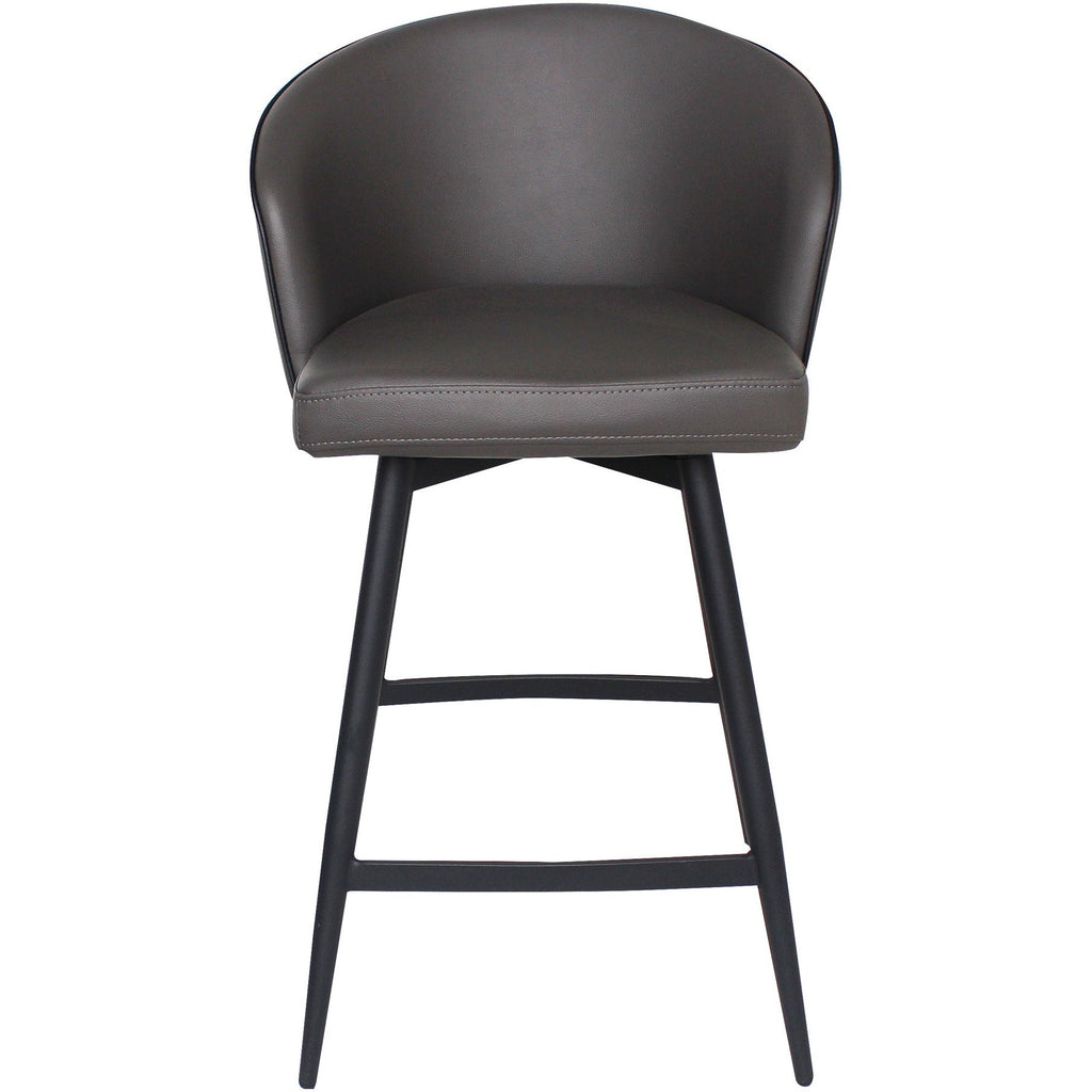 Tabouret de comptoir pivotant rembourré moderne avec dossier incurvé pour cuisine et salle à manger