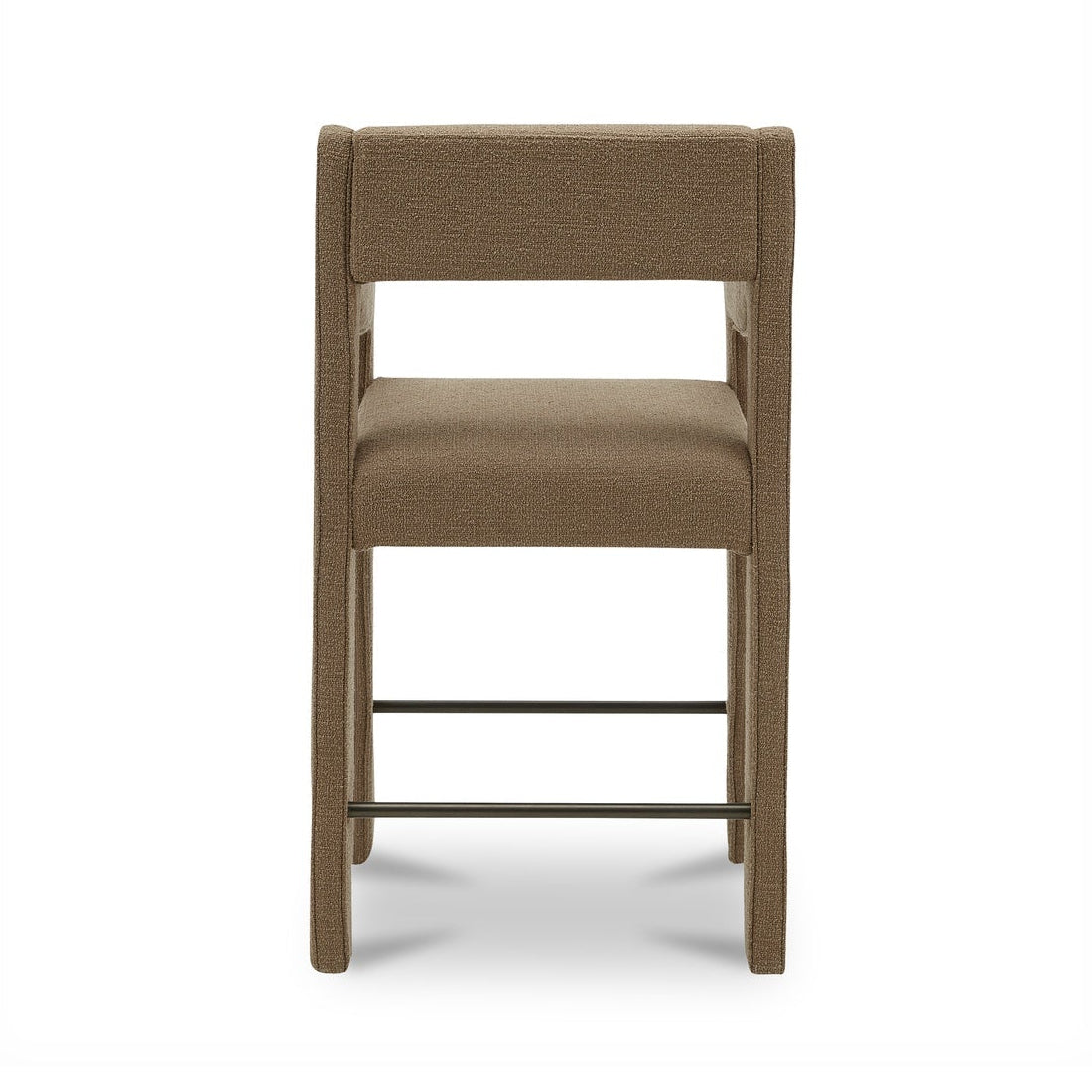 Tabouret de comptoir contemporain en tissu de performance rembourré avec accoudoirs passepoilés pour cuisine et salle à manger