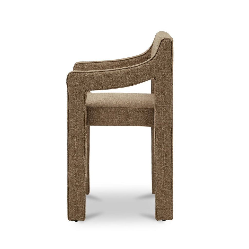 Tabouret de comptoir contemporain en tissu de performance rembourré avec accoudoirs passepoilés pour cuisine et salle à manger