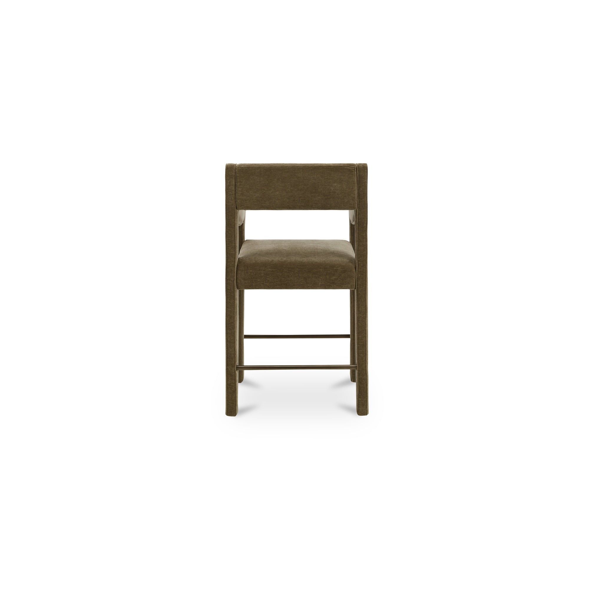 Tabouret de comptoir contemporain en tissu de performance rembourré avec accoudoirs passepoilés pour cuisine et salle à manger