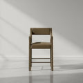 Tabouret de comptoir contemporain en tissu de performance rembourré avec accoudoirs passepoilés pour cuisine et salle à manger
