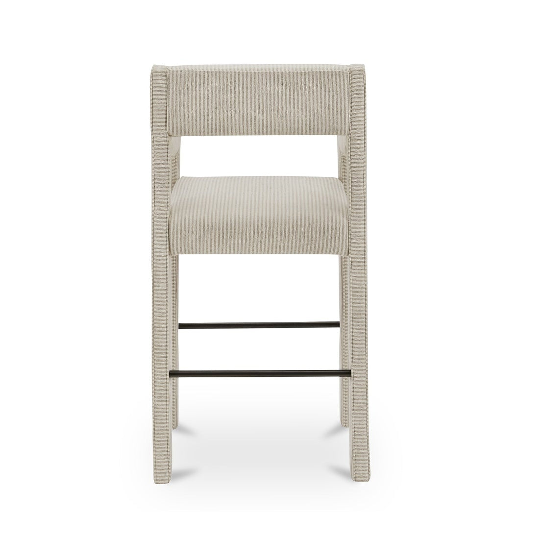 Tabouret de comptoir contemporain en tissu de performance rembourré avec accoudoirs passepoilés pour cuisine et salle à manger