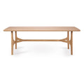 Table de salle à manger contemporaine en chêne massif avec pieds sculptés fluides