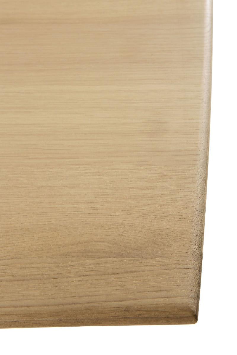 Table à manger rectangulaire en chêne massif Statement avec bords adoucis pour salle à manger