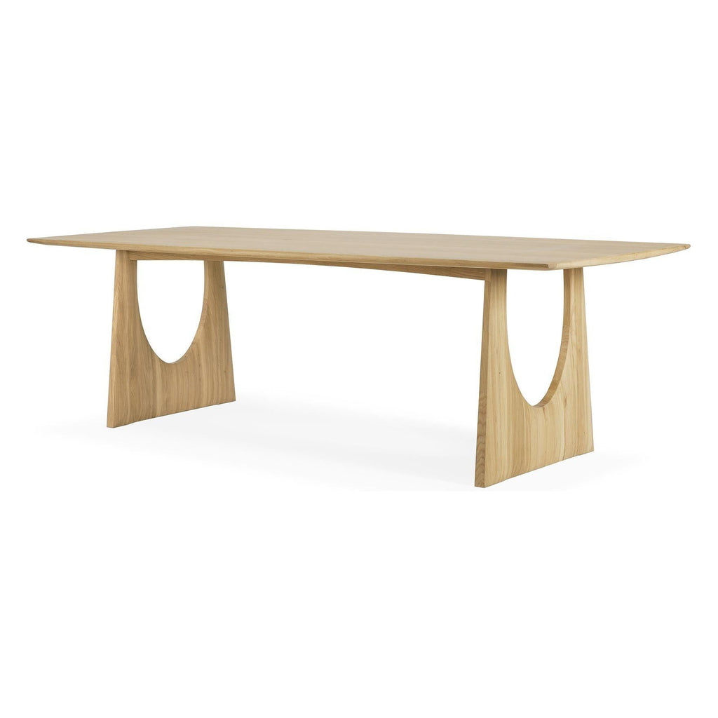 Table à manger rectangulaire en chêne massif Statement avec bords adoucis pour salle à manger