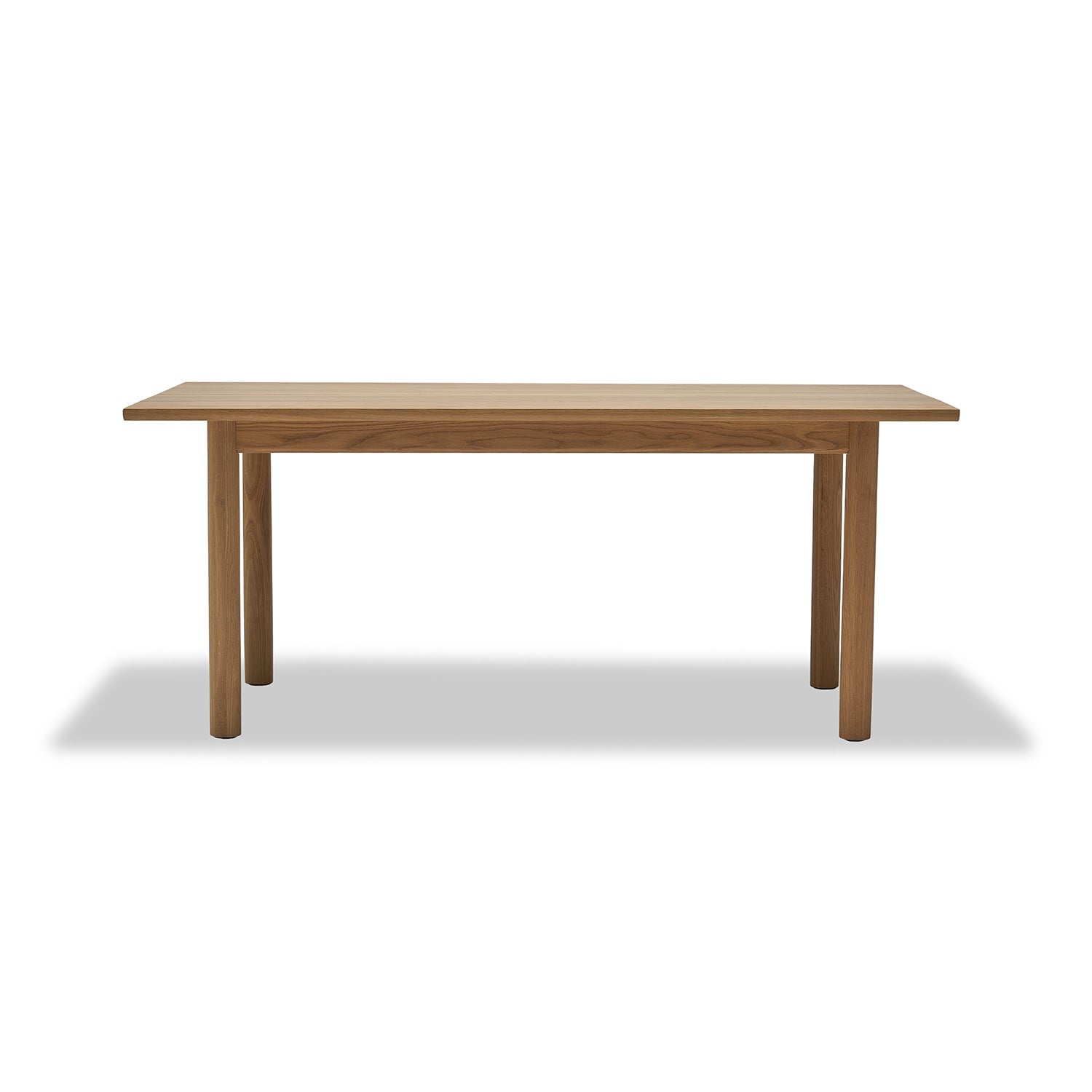 Table à manger rectangulaire scandinave en chêne massif avec pieds cylindriques pour salle à manger