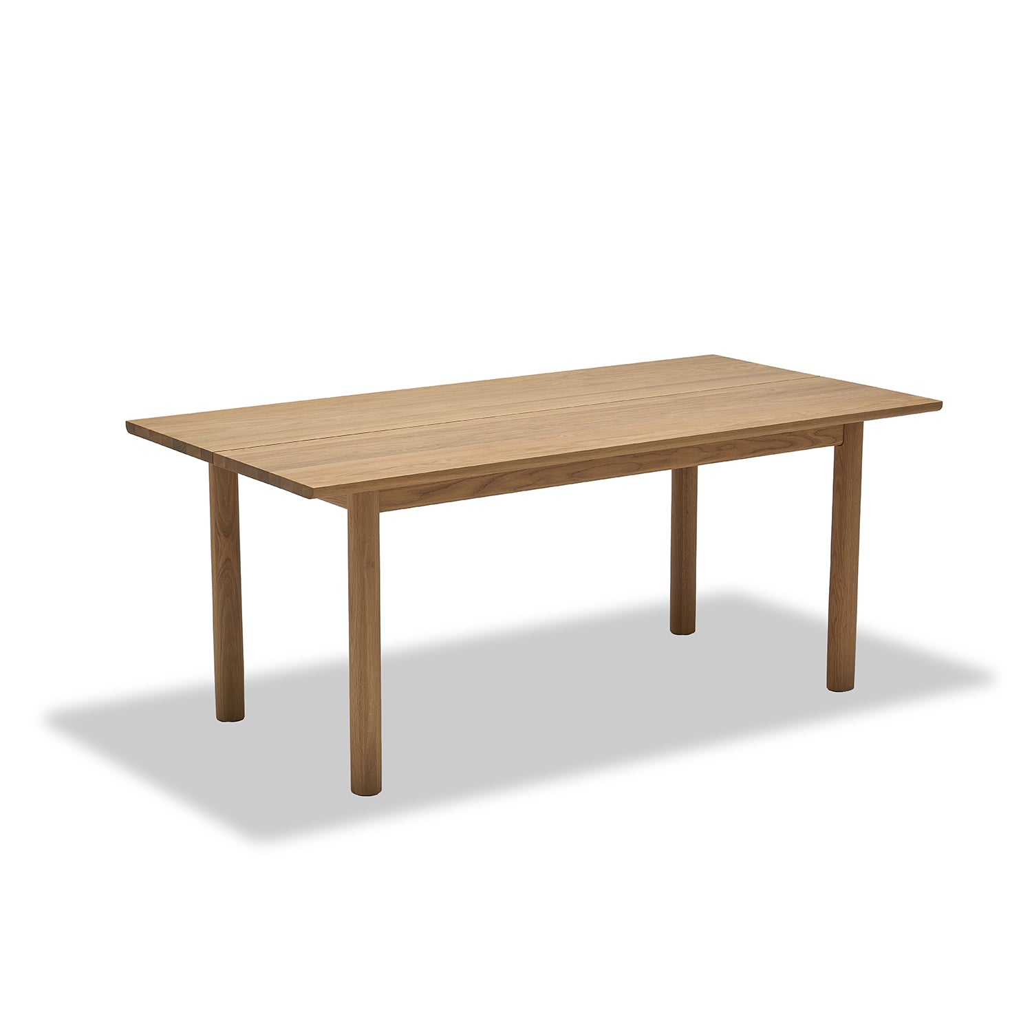 Table à manger rectangulaire scandinave en chêne massif avec pieds cylindriques pour salle à manger