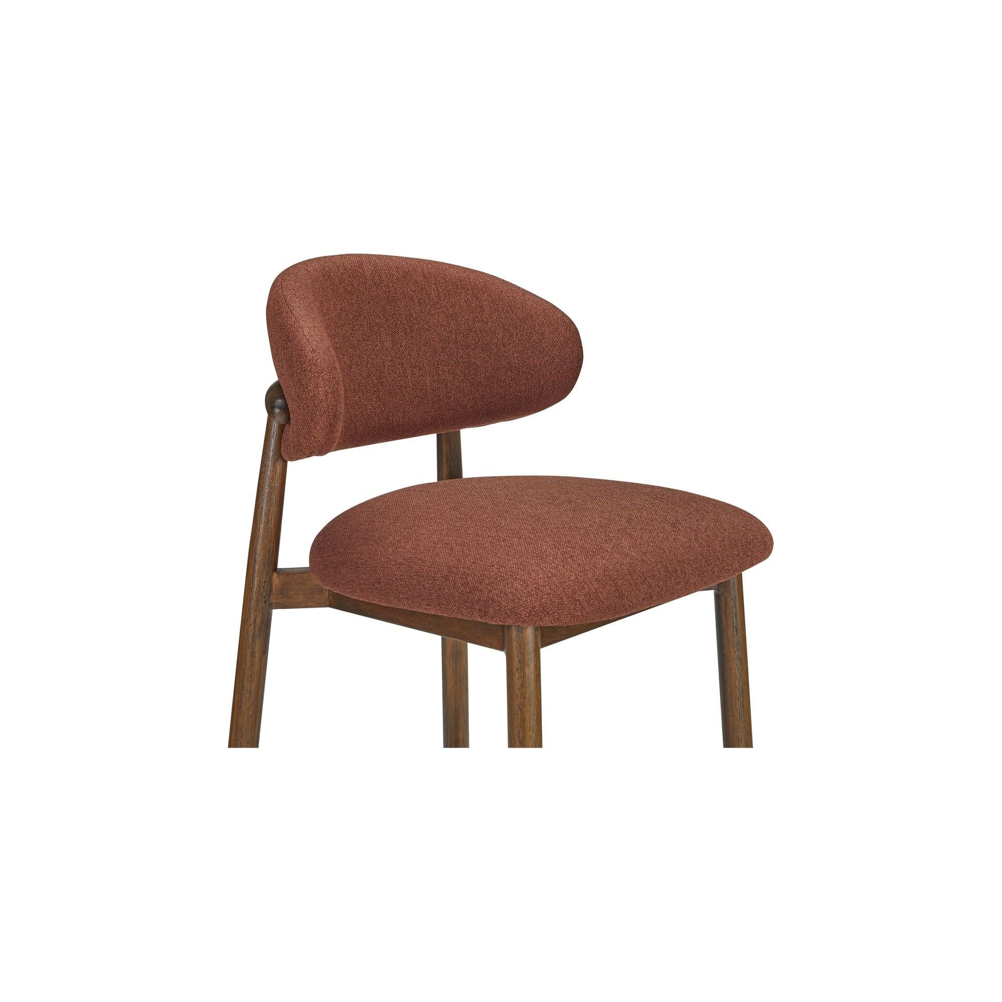 Tabouret de comptoir mi-siècle en bois d'hévéa et tissu haute performance, avec dossier ailé, pour cuisine et salle à manger