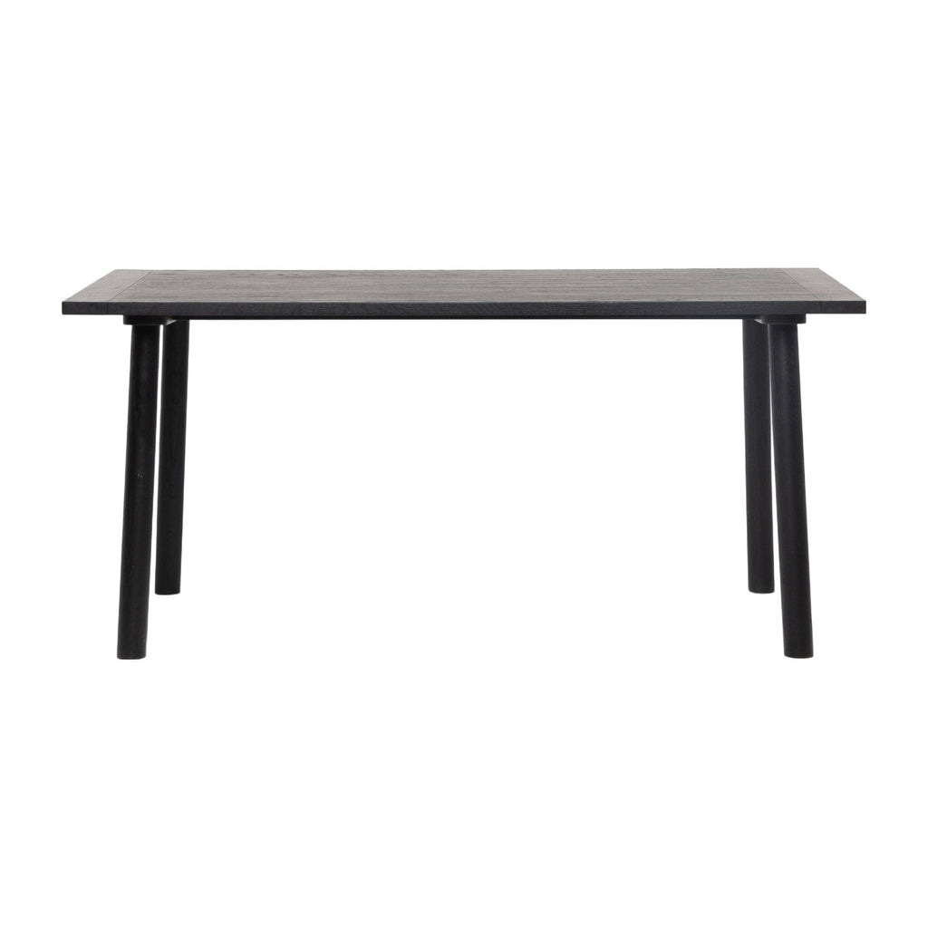 Table à manger rectangulaire minimaliste en chêne massif blanc avec fente centrale pour salle à manger