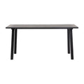Table à manger rectangulaire minimaliste en chêne massif blanc avec fente centrale pour salle à manger
