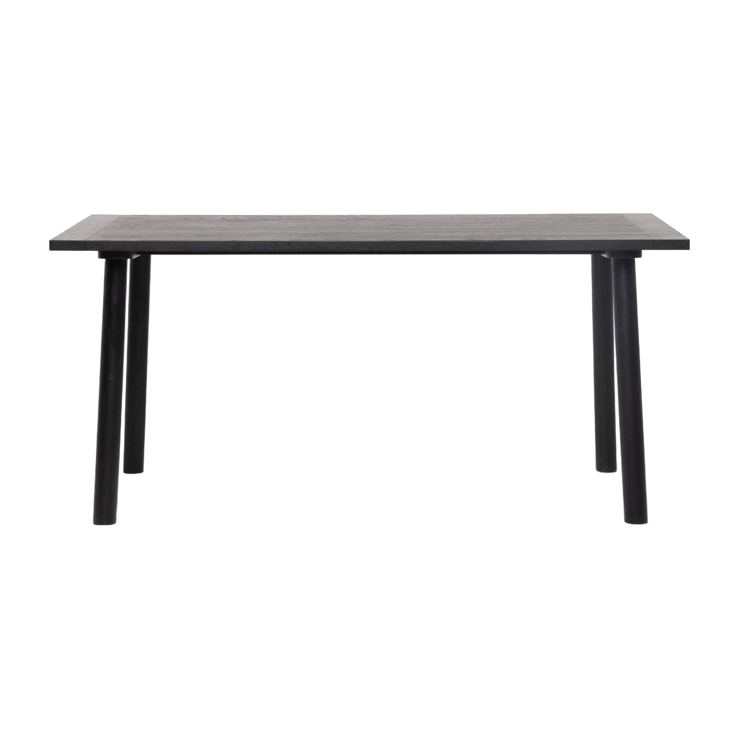 Table à manger rectangulaire minimaliste en chêne massif blanc avec fente centrale pour salle à manger