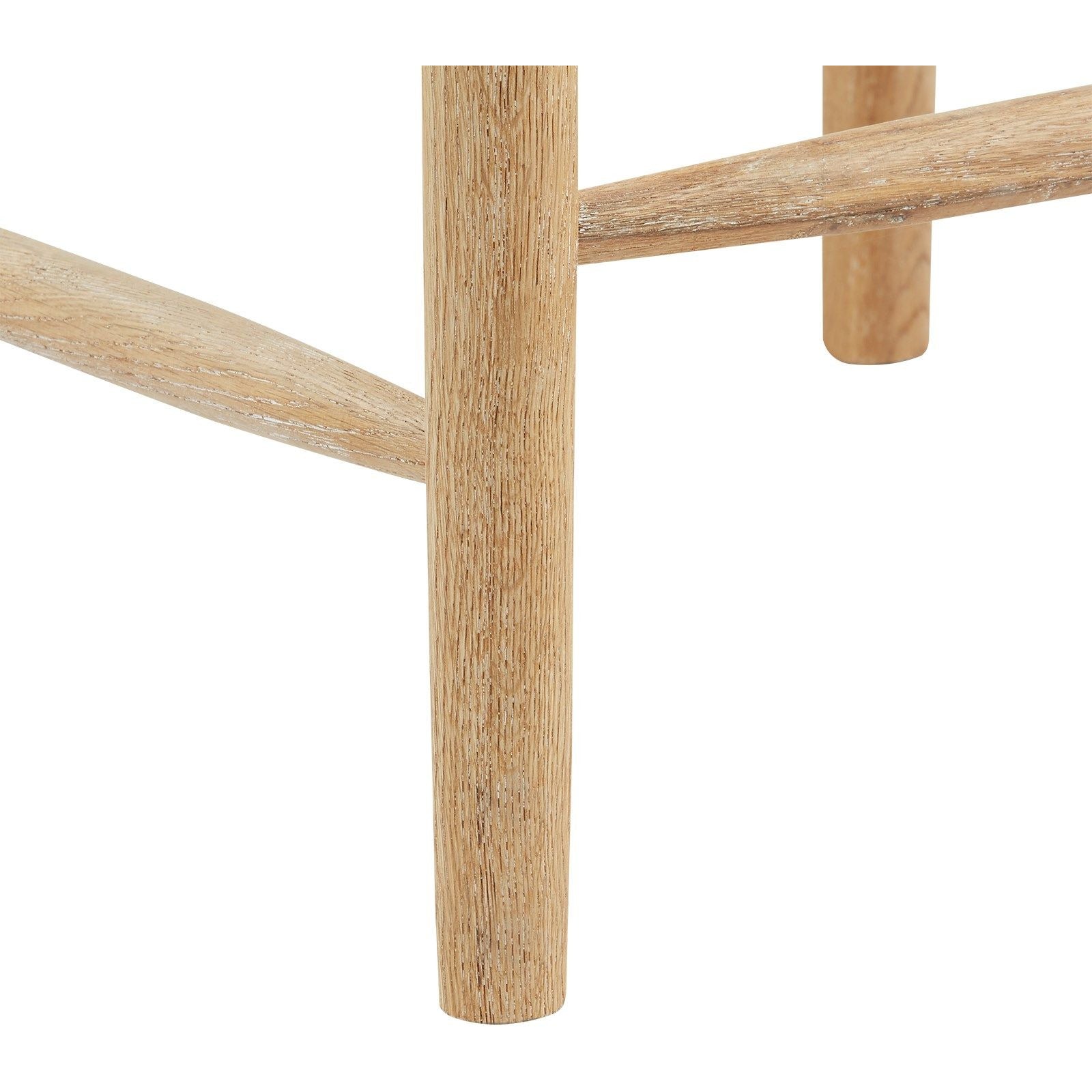 Tabouret de comptoir scandinave en chêne blanchi et corde avec dossier incurvé pour cuisine et salle à manger