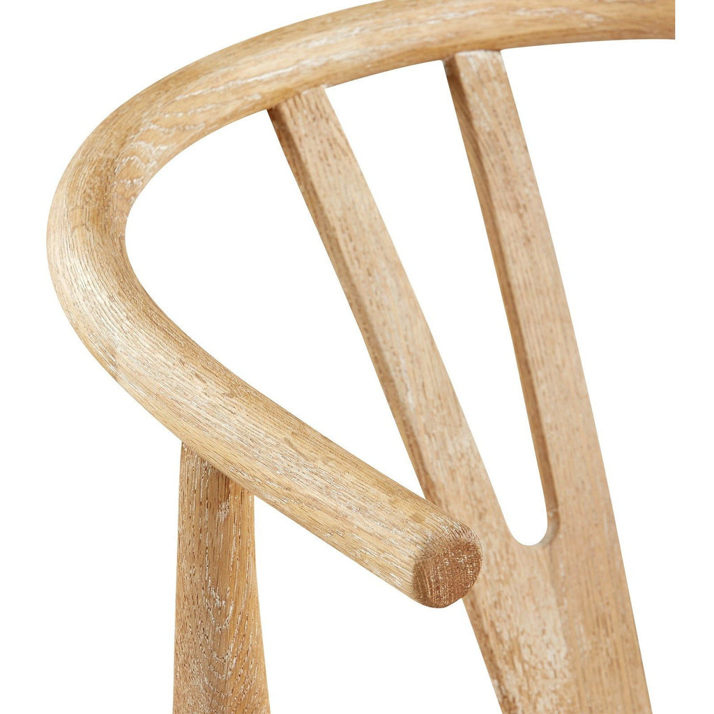 Tabouret de comptoir scandinave en chêne blanchi et corde avec dossier incurvé pour cuisine et salle à manger