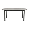 Table à manger ovale en chêne organique avec bords arrondis et pieds fuselés pour salle à manger