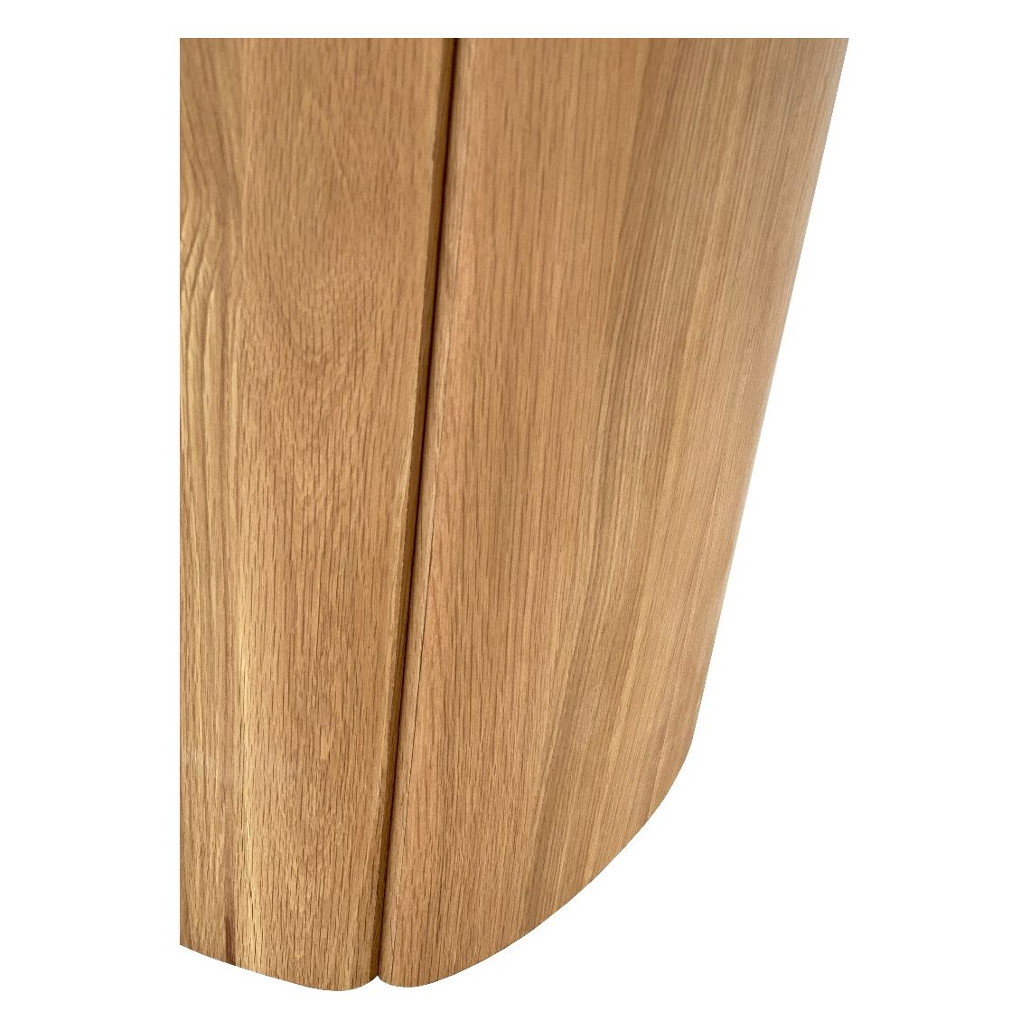 Table à manger ronde de luxe en marbre et chêne avec piédestal sculptural pour salle à manger