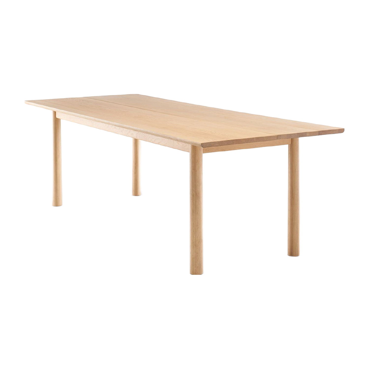 Table à manger rectangulaire scandinave en chêne massif avec pieds cylindriques pour salle à manger