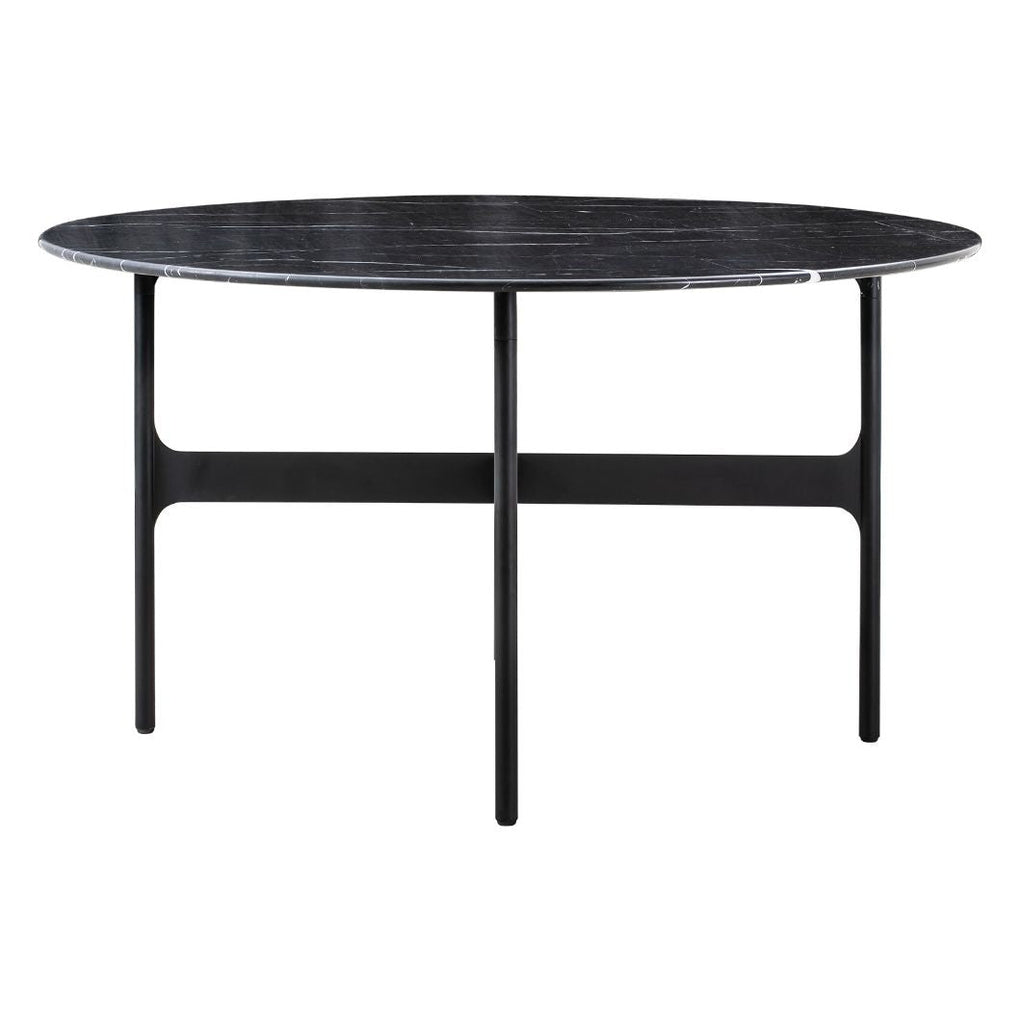 Table de salle à manger rectangulaire minimaliste en marbre avec design sans bords adoucis