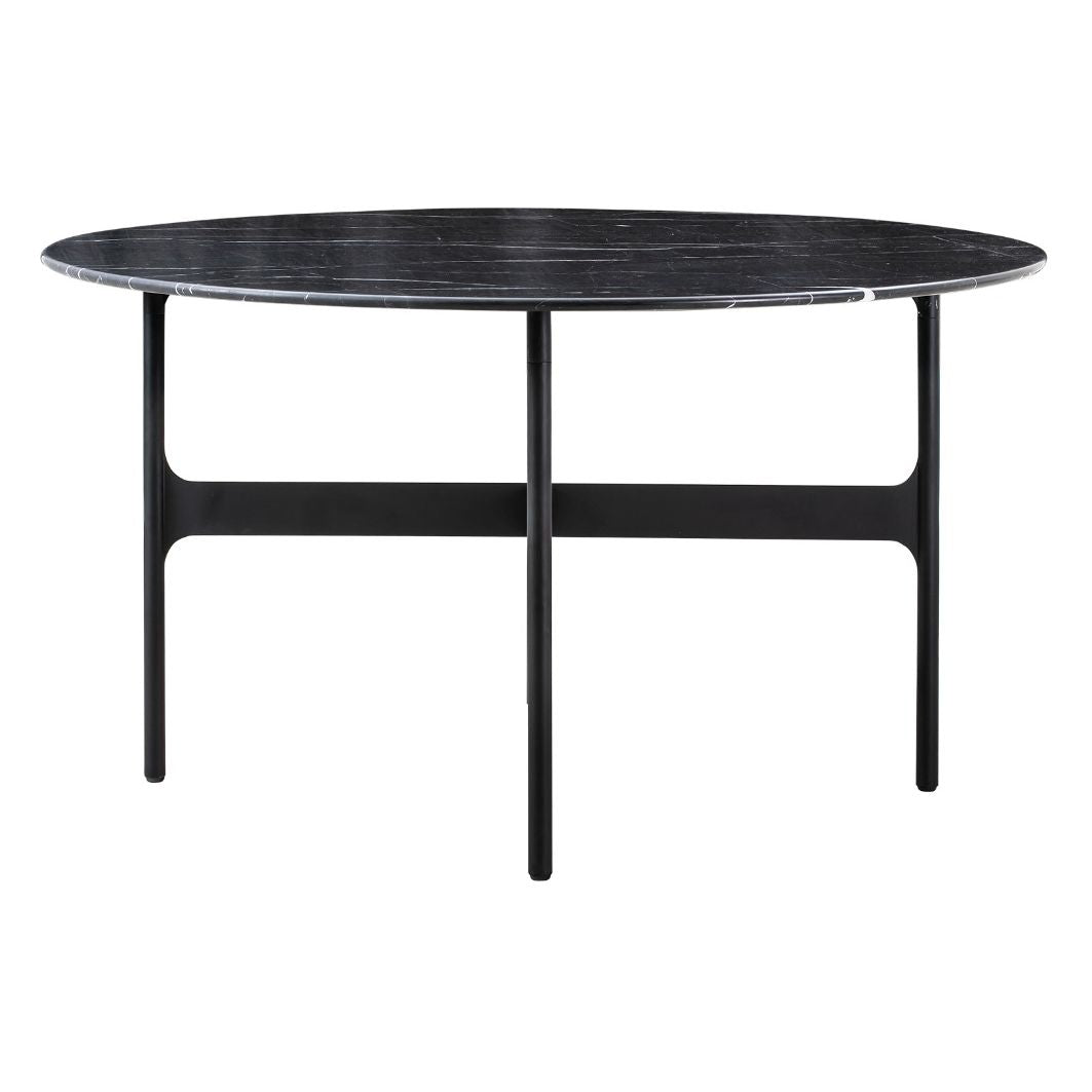 Table de salle à manger rectangulaire minimaliste en marbre avec design sans bords adoucis
